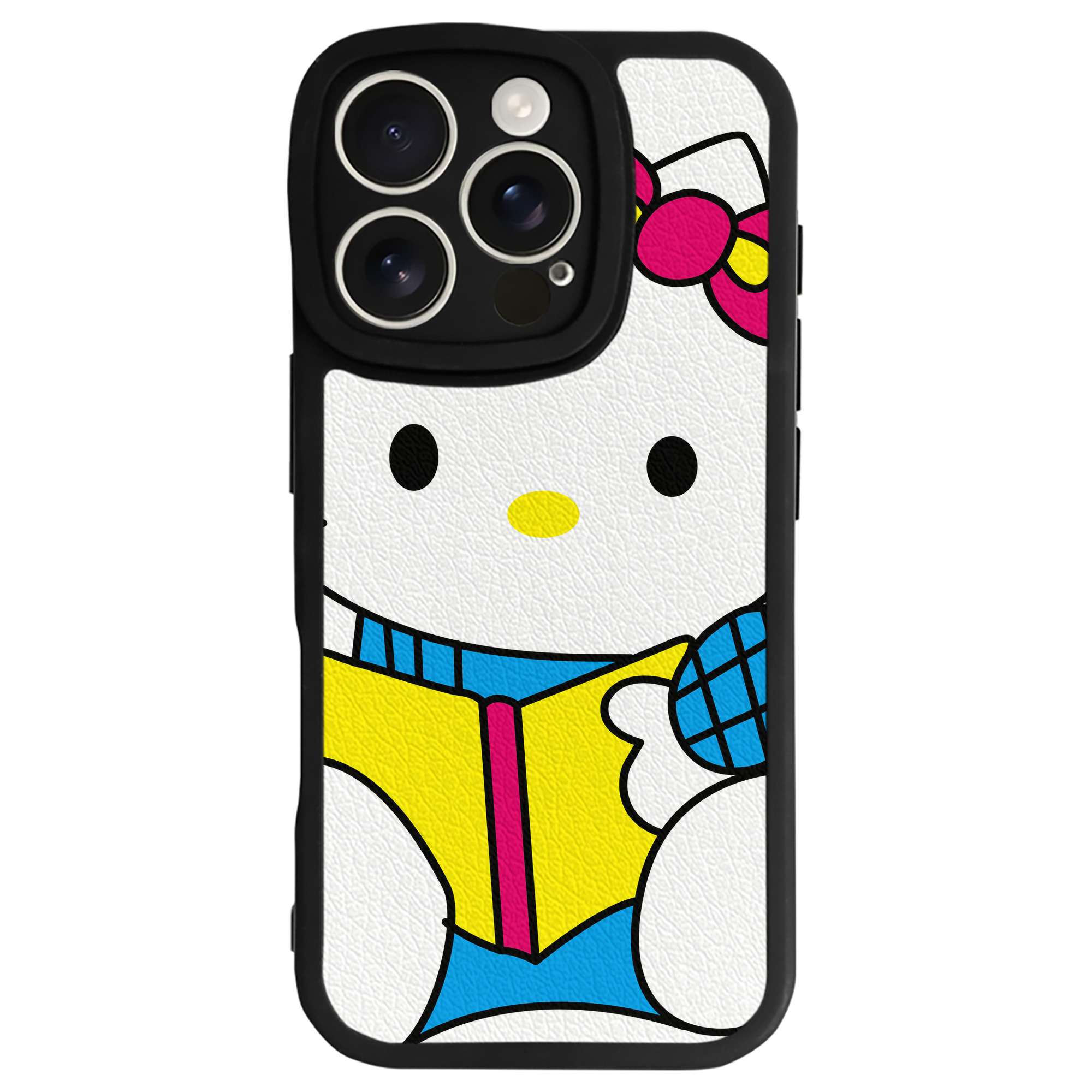 （画像用） Hello Kitty ハローキティ 【iPhone 16シリーズ対応】シリコンスマホケース（レザー調） 材質：シリコン